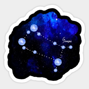 Star Signs and Birth Stones - Gemini Constellation in Sapphire Sticker